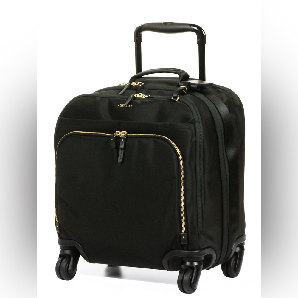 Tumi Black Carry-On with Gold Accents